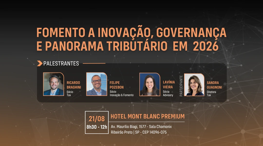 Foto Fomento a inovação, governança e panorama tributário em 2026